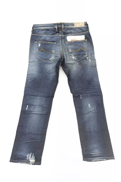Blue Ripped Wash Jacob Cohen Women's Straight Leg Jeans - Designed by Jacob Cohen Available to Buy at a Discounted Price on Moon Behind The Hill Online Designer Discount Store
