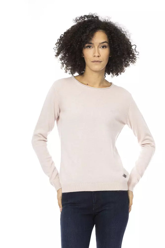 Pink Baldinini Trend Women's Crewneck Wool Sweater designed by Baldinini Trend available from Moon Behind The Hill 's Clothing > Shirts & Tops > Womens range