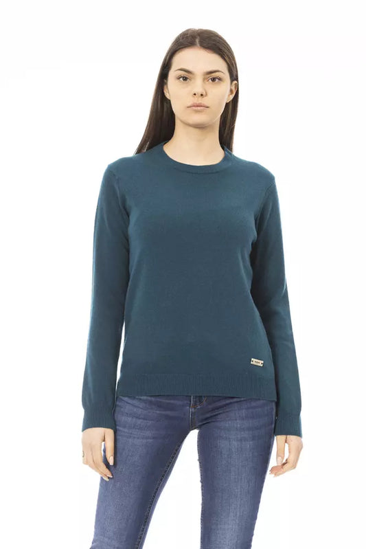 Baldinini Trend Women's Teal Wool Sweater - Designed by Baldinini Trend Available to Buy at a Discounted Price on Moon Behind The Hill Online Designer Discount Store
