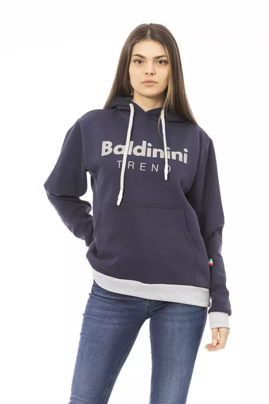 Baldinini Trend Women's Blue Cotton Hoodie Sweater Hoodie - Designed by Baldinini Trend Available to Buy at a Discounted Price on Moon Behind The Hill Online Designer Discount Store