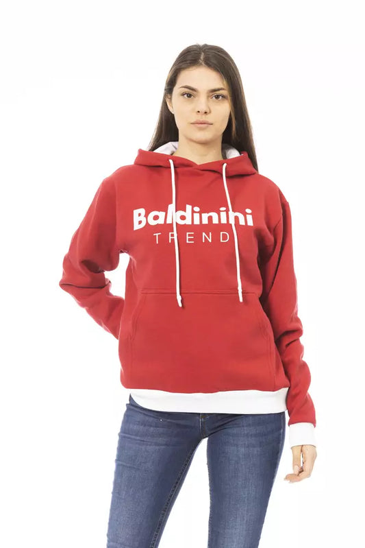 Baldinini Trend Women's Red Cotton Sweater Hoodie - Designed by Baldinini Trend Available to Buy at a Discounted Price on Moon Behind The Hill Online Designer Discount Store