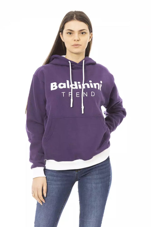 Baldinini Trend Women's Violet Cotton Hoodie Sweater Hoodie - Designed by Baldinini Trend Available to Buy at a Discounted Price on Moon Behind The Hill Online Designer Discount Store