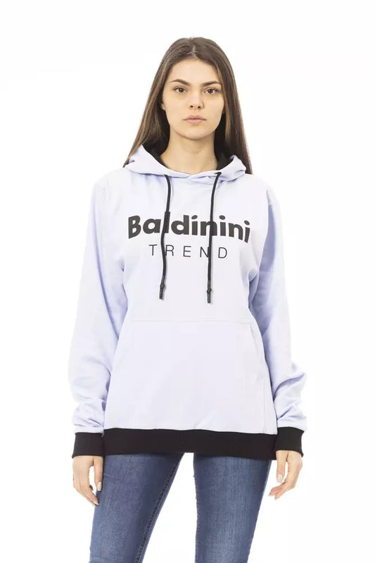 Baldinini Trend Women's Violet Cotton Sweater Hoodie - Designed by Baldinini Trend Available to Buy at a Discounted Price on Moon Behind The Hill Online Designer Discount Store