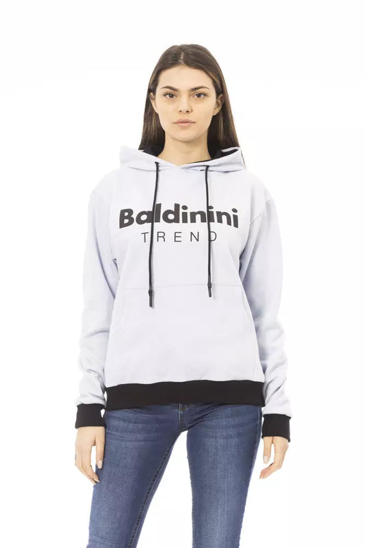 Baldinini Trend Women's White Cotton Sweater Hoodie - Designed by Baldinini Trend Available to Buy at a Discounted Price on Moon Behind The Hill Online Designer Discount Store