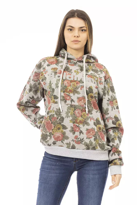 Baldinini Trend Women's Multicolour Floral Cotton Sweater Hoodie - Designed by Baldinini Trend Available to Buy at a Discounted Price on Moon Behind The Hill Online Designer Discount Store