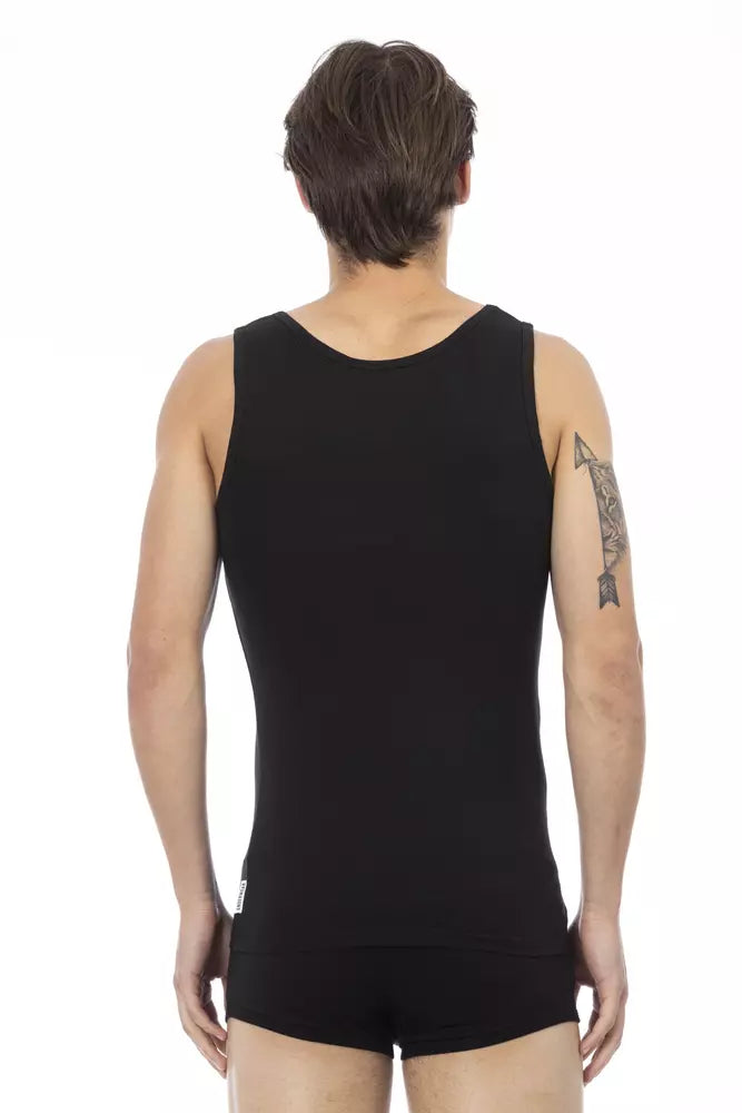 Bikkembergs Men's Black Cotton Sleeveless T-Shirt - Designed by Bikkembergs Available to Buy at a Discounted Price on Moon Behind The Hill Online Designer Discount Store