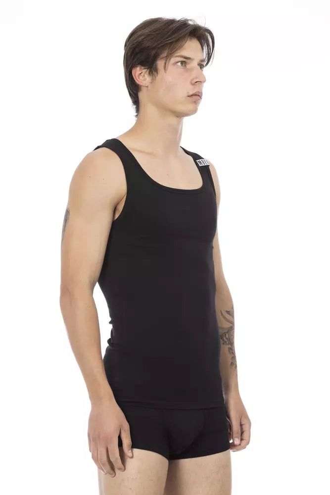 Bikkembergs Men's Black Cotton Sleeveless T-Shirt - Designed by Bikkembergs Available to Buy at a Discounted Price on Moon Behind The Hill Online Designer Discount Store