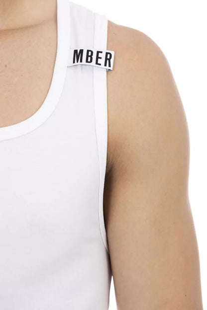 Bikkembergs Men's White Cotton Sleeveless T-Shirt - Designed by Bikkembergs Available to Buy at a Discounted Price on Moon Behind The Hill Online Designer Discount Store