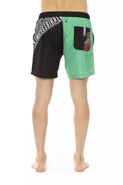 Bikkembergs Men's Green Polyester Swimwear - Designed by Bikkembergs Available to Buy at a Discounted Price on Moon Behind The Hill Online Designer Discount Store