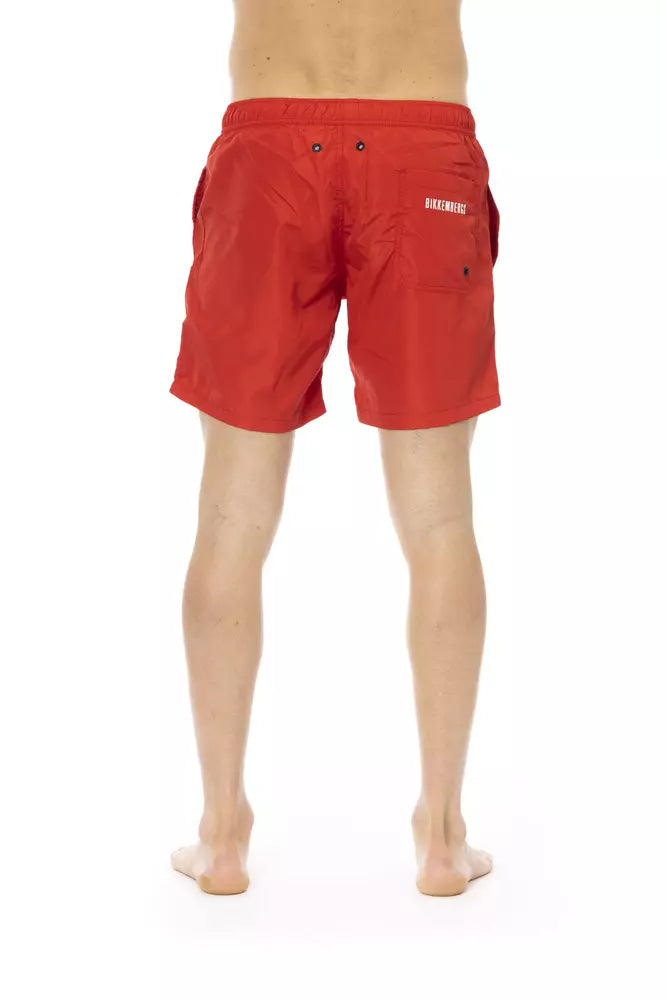 Bikkembergs Men's Red Polyester Swimwear - Designed by Bikkembergs Available to Buy at a Discounted Price on Moon Behind The Hill Online Designer Discount Store