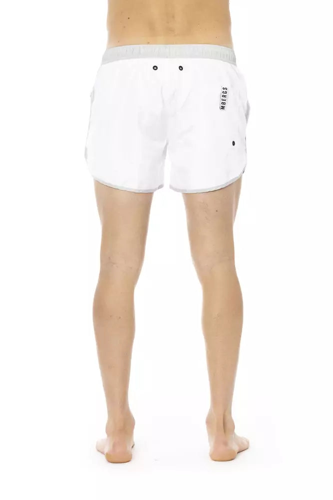 Bikkembergs Men's White Polyester Swimwear - Designed by Bikkembergs Available to Buy at a Discounted Price on Moon Behind The Hill Online Designer Discount Store