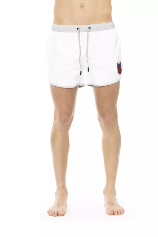 Bikkembergs Men's White Polyester Swimwear - Designed by Bikkembergs Available to Buy at a Discounted Price on Moon Behind The Hill Online Designer Discount Store