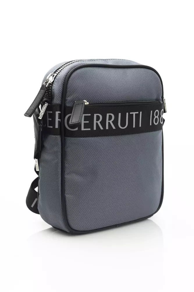 Cerruti 1881 Men's Gray Nylon Messenger Bag - Designed by Cerruti 1881 Available to Buy at a Discounted Price on Moon Behind The Hill Online Designer Discount Store