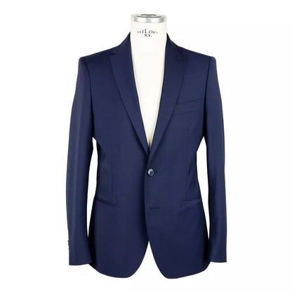 Emilio Romanelli Men's Blue Wool Two Piece Suit