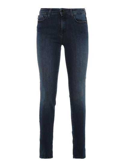Love Moschino Ladies Medium Blue Wash Jeans with Fading designed by Love Moschino available from Moon Behind The Hill 's Clothing > Pants > Womens range