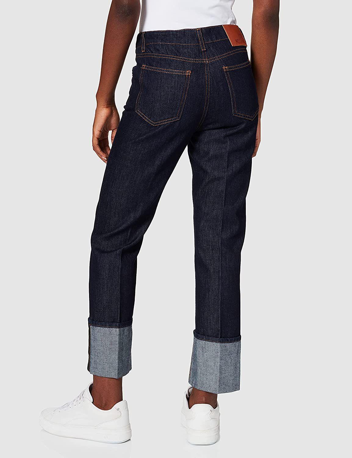 Love Moschino Women's Blue Jeans with Rolled Cuffs designed by Love Moschino available from Moon Behind The Hill 's Clothing > Pants > Womens range