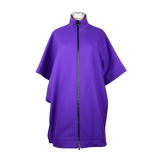 Love Moschino Women's Purple Virgin Wool Cape Coat