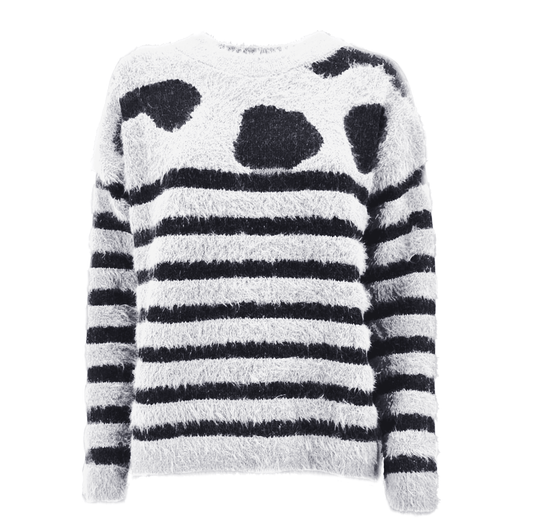 White & Black Imperfect Women's Polyamide Sweater designed by Imperfect available from Moon Behind The Hill 's Clothing > Shirts & Tops > Womens range