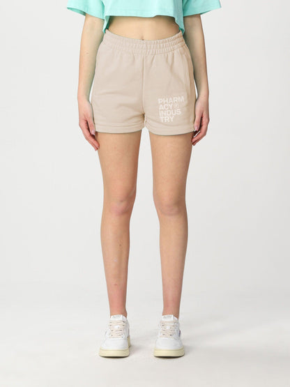 Pharmacy Industry Women's Beige Cotton Shorts designed by Pharmacy Industry available from Moon Behind The Hill 's Clothing > Shorts > Womens range