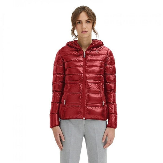 Centogrammi Women's Red Nylon Short Down Jacket - Designed by Centogrammi Available to Buy at a Discounted Price on Moon Behind The Hill Online Designer Discount Store