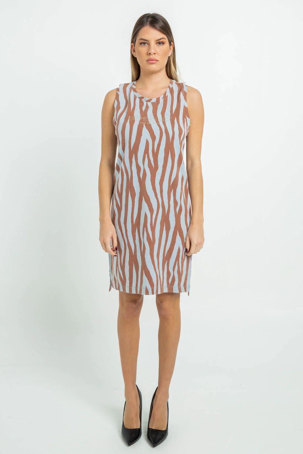 Imperfect Brown Patterned Cotton Camisole Dress