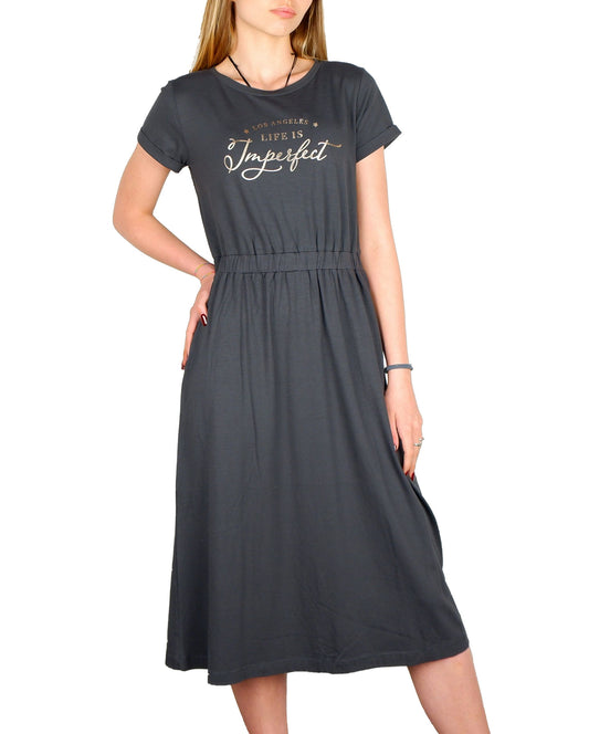 Imperfect Black Stretch Cotton Dress - Designed by Imperfect Available to Buy at a Discounted Price on Moon Behind The Hill Online Designer Discount Store
