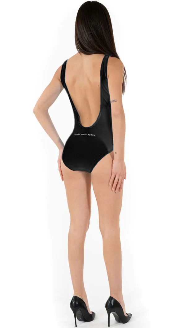Comme Des Fuckdown Black Polyamide One-Piece Swimsuit - Designed by Comme Des Fuckdown Available to Buy at a Discounted Price on Moon Behind The Hill Online Designer Discount Store