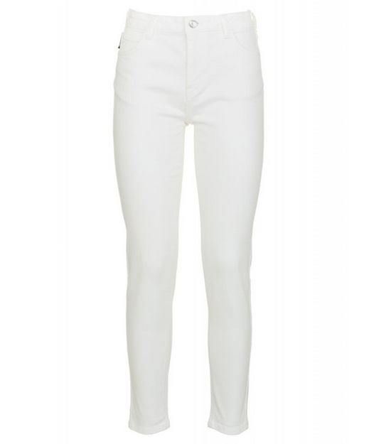 Imperfect Women's White Stretch Denim Jeans - Designed by Imperfect Available to Buy at a Discounted Price on Moon Behind The Hill Online Designer Discount Store
