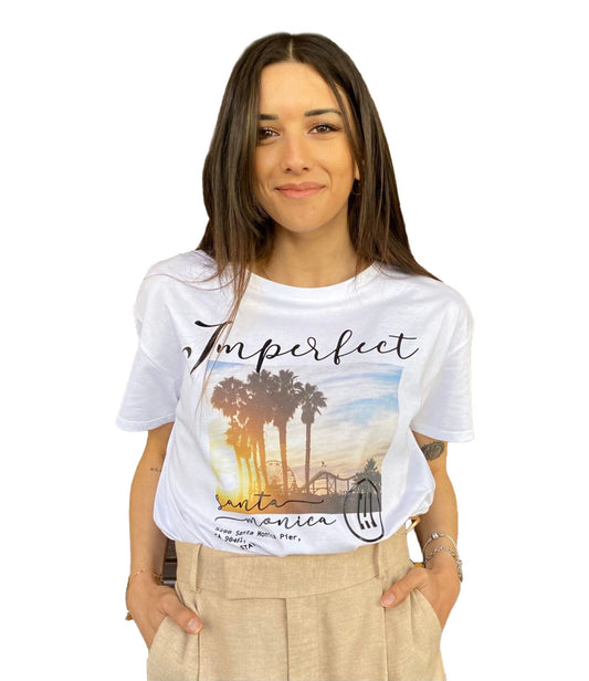 Imperfect Women's White Cotton Top - Designed by Imperfect Available to Buy at a Discounted Price on Moon Behind The Hill Online Designer Discount Store