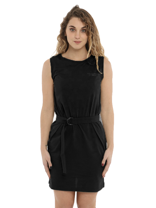 Imperfect Black Cotton Short Sleeveless Dress - Designed by Imperfect Available to Buy at a Discounted Price on Moon Behind The Hill Online Designer Discount Store