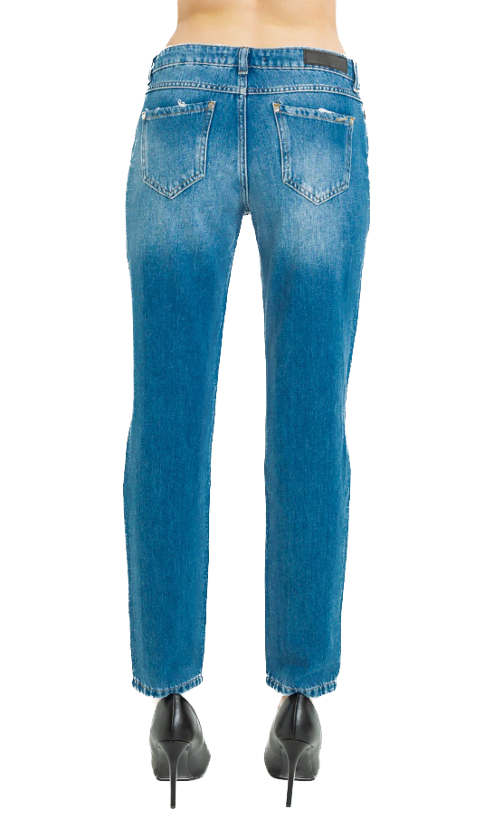Imperfect Women's Blue Cotton Regular Fit Jeans - Designed by Imperfect Available to Buy at a Discounted Price on Moon Behind The Hill Online Designer Discount Store