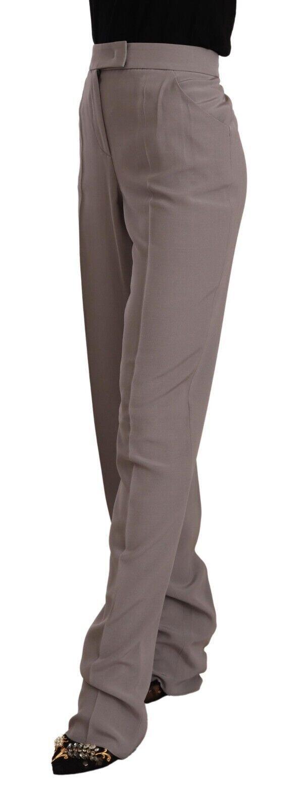 Armani Ladies Brown High Waist Silk Tapered Long Pants - Designed by Armani Available to Buy at a Discounted Price on Moon Behind The Hill Online Designer Discount Store