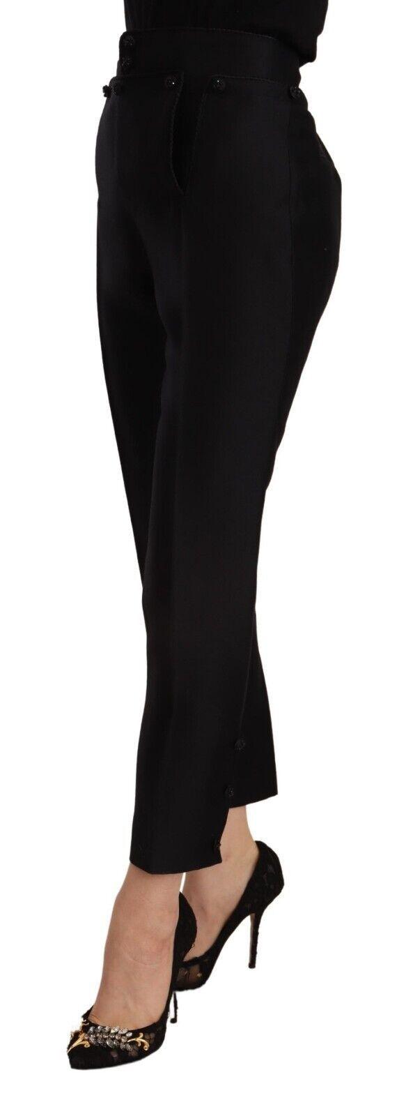 Black Wool High Waist Skinny Women Pants - Designed by Dsquared² Available to Buy at a Discounted Price on Moon Behind The Hill Online Designer Discount Store