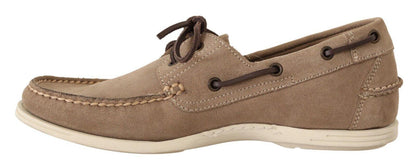 Beige Suede Low Top Mocassin Loafers Casual Men Shoes - Designed by Pollini Available to Buy at a Discounted Price on Moon Behind The Hill Online Designer Discount Store