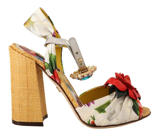 Multicolor Crystal Keira Sandals Silk Shoes designed by Dolce & Gabbana available from Moon Behind The Hill 's Shoes > Womens range