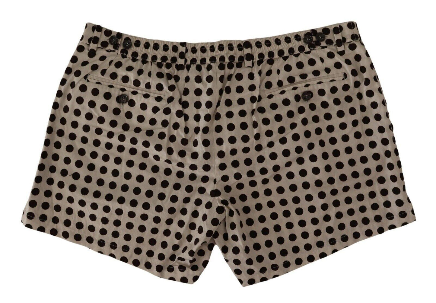 Black White Polka Dots Cotton Linen Shorts - Designed by Dolce & Gabbana Available to Buy at a Discounted Price on Moon Behind The Hill Online Designer Discount Store