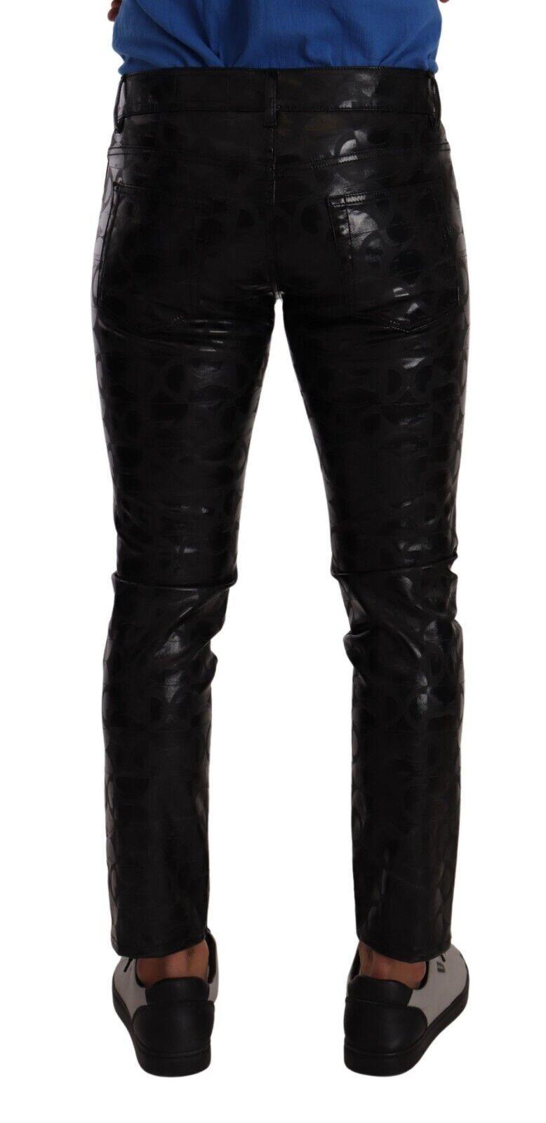 Black Logo Cotton Stretch Skinny Pants - Designed by Dolce & Gabbana Available to Buy at a Discounted Price on Moon Behind The Hill Online Designer Discount Store