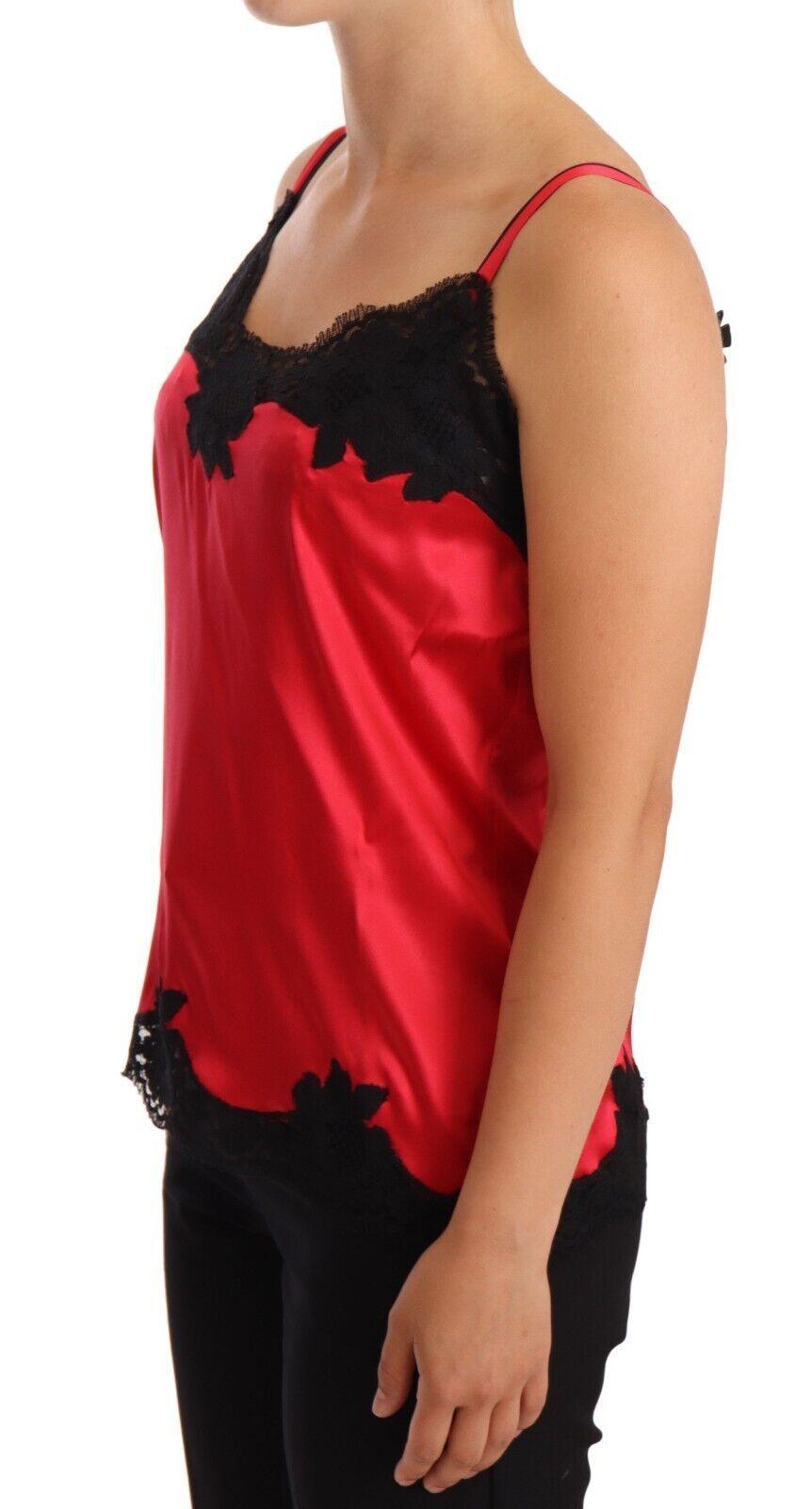 Red Floral Lace Silk Satin Camisole Lingerie Top designed by Dolce & Gabbana available from Moon Behind The Hill 's Clothing > Underwear & Socks > Lingerie > Womens range