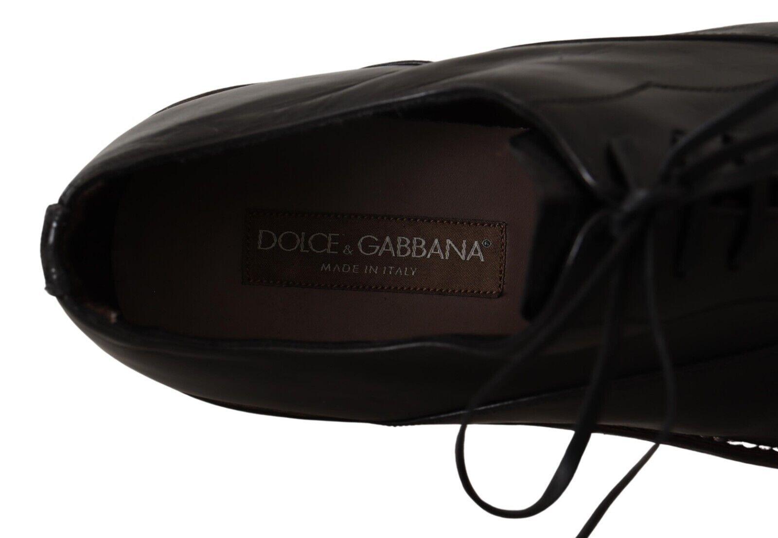 Black Leather Mens Lace Up Derby Shoes - Designed by Dolce & Gabbana Available to Buy at a Discounted Price on Moon Behind The Hill Online Designer Discount Store