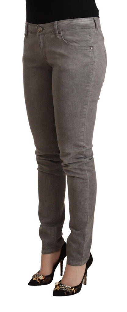 Grey Cotton Low Waist Skinny Push Up Denim Jeans - Designed by Acht Available to Buy at a Discounted Price on Moon Behind The Hill Online Designer Discount Store
