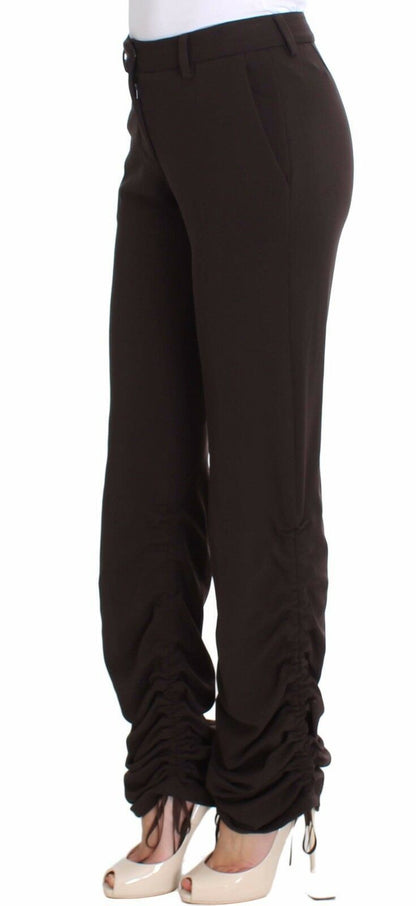 Brown Stretch Casual Trousers Pants - Designed by Ermanno Scervino Available to Buy at a Discounted Price on Moon Behind The Hill Online Designer Discount Store
