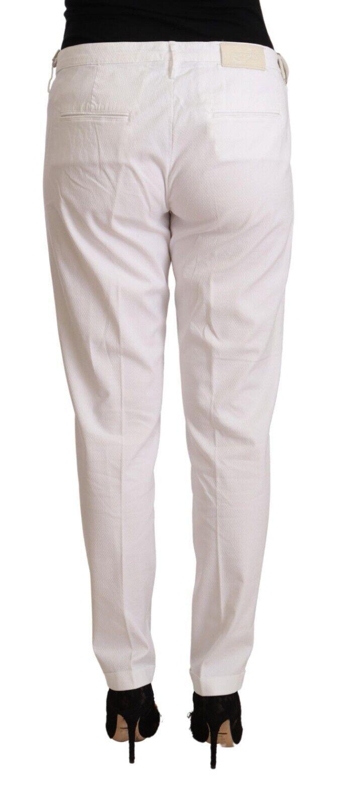 Jacob Cohen Women's White Mid Waist Tapered Birgitte Pants - Designed by Jacob Cohen Available to Buy at a Discounted Price on Moon Behind The Hill Online Designer Discount Store