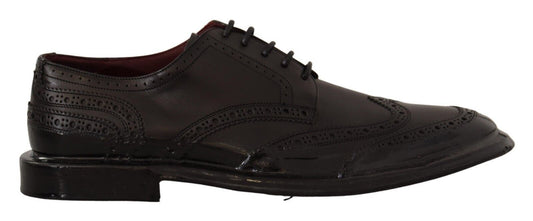 Dolce & Gabbana Black Leather Oxford Wingtip Formal Derby Shoes - Designed by Dolce & Gabbana Available to Buy at a Discounted Price on Moon Behind The Hill Online Designer Discount Store