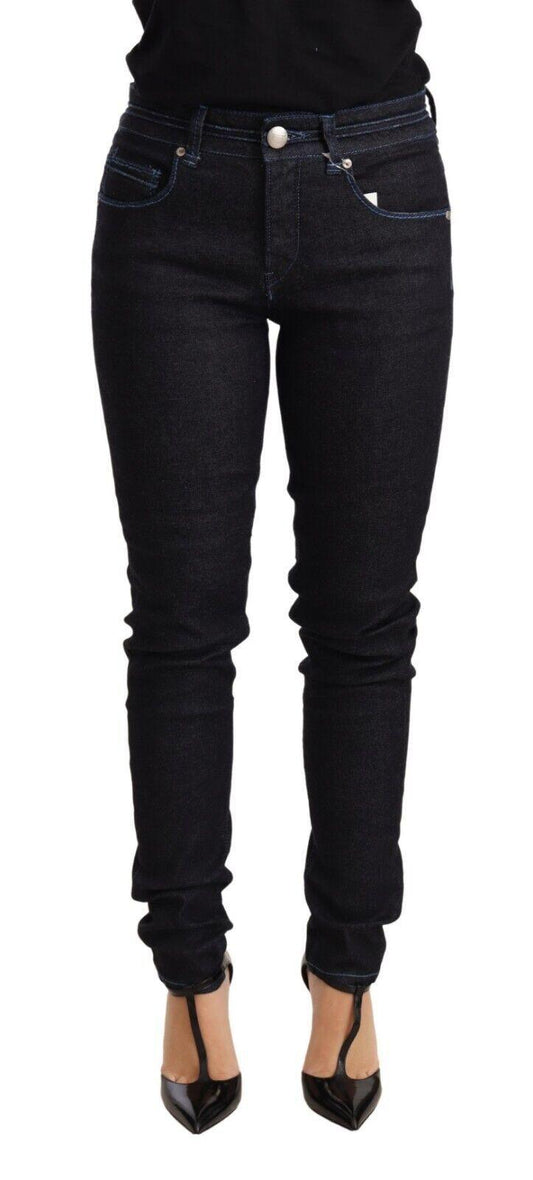 Blue Cotton Low Waist Slim Fit Denim Women Trouser Jeans - Designed by Acht Available to Buy at a Discounted Price on Moon Behind The Hill Online Designer Discount Store