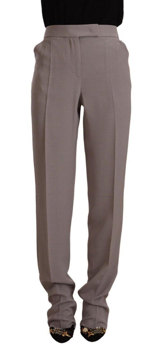 Armani Ladies Brown High Waist Silk Tapered Long Pants - Designed by Armani Available to Buy at a Discounted Price on Moon Behind The Hill Online Designer Discount Store