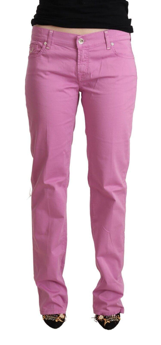 Jacob Cohen Women's Pink Cotton Low Waist Denim Tapered Jeans - Designed by Jacob Cohen Available to Buy at a Discounted Price on Moon Behind The Hill Online Designer Discount Store