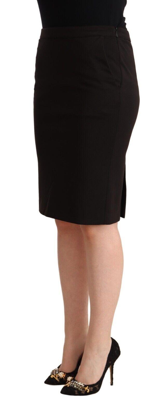 GF Ferre Black Straight Pencil Cut Knee Length Skirt - Designed by GF Ferre Available to Buy at a Discounted Price on Moon Behind The Hill Online Designer Discount Store