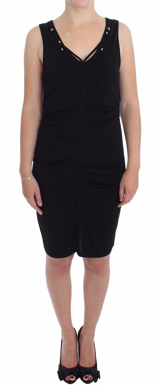 Black Stretch Wiggle Pencil Sheath Bodycon Dress - Designed by Roccobarocco Available to Buy at a Discounted Price on Moon Behind The Hill Online Designer Discount Store