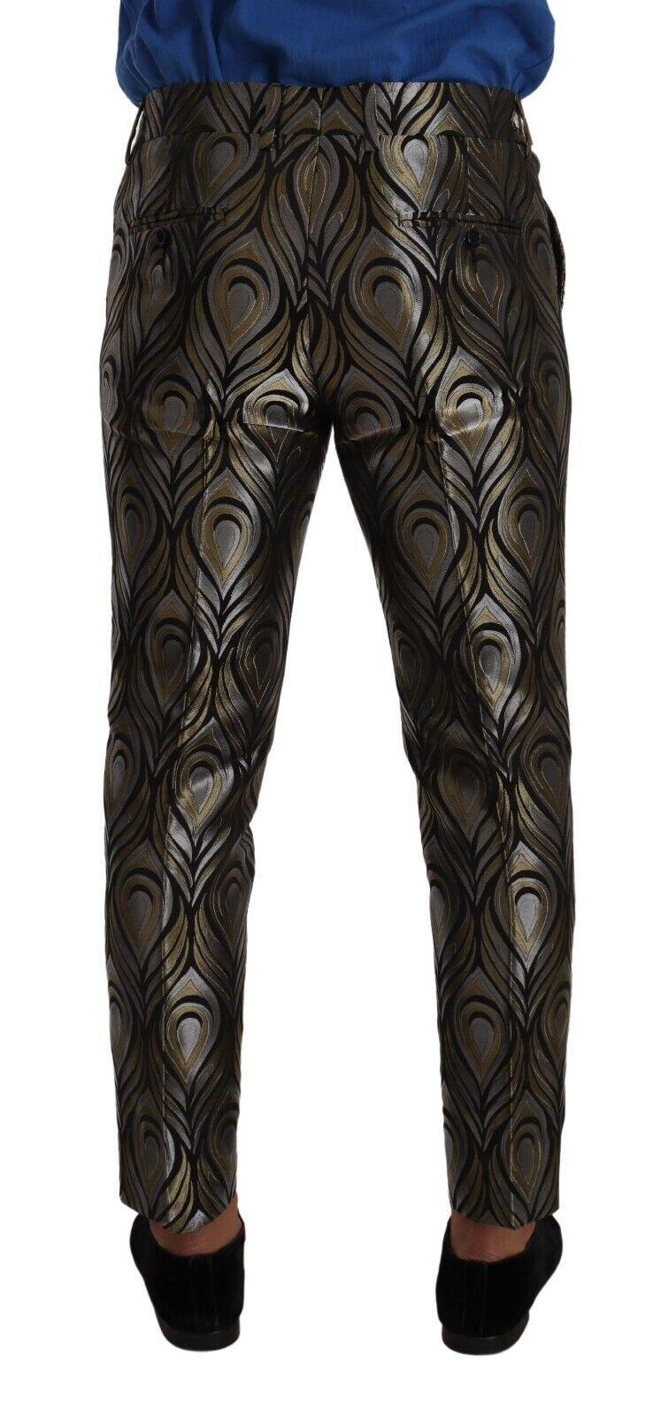 Silver Gold Jacquard Men Trouser Dress Pants designed by Dolce & Gabbana available from Moon Behind The Hill 's Clothing > Pants > Mens range