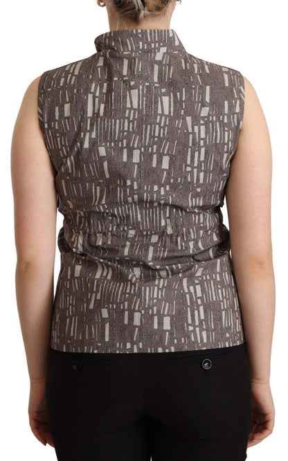 Brown Black Vest Leather Sleeveless Top Blouse - Designed by Comeforbreakfast Available to Buy at a Discounted Price on Moon Behind The Hill Online Designer Discount Store
